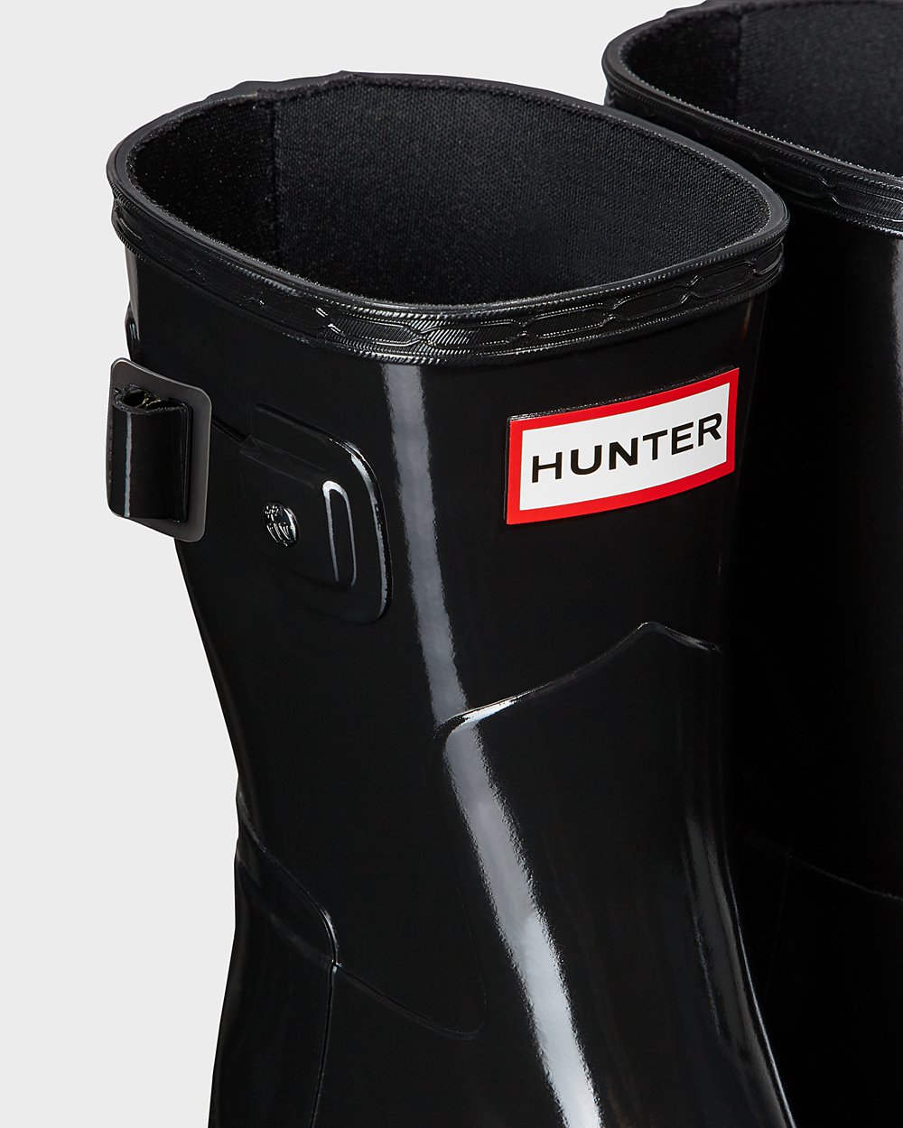 Botas de Lluvia Cortas Hunter Mujer - Refined Slim Fit Gloss - Negros - AROEQSZ-13